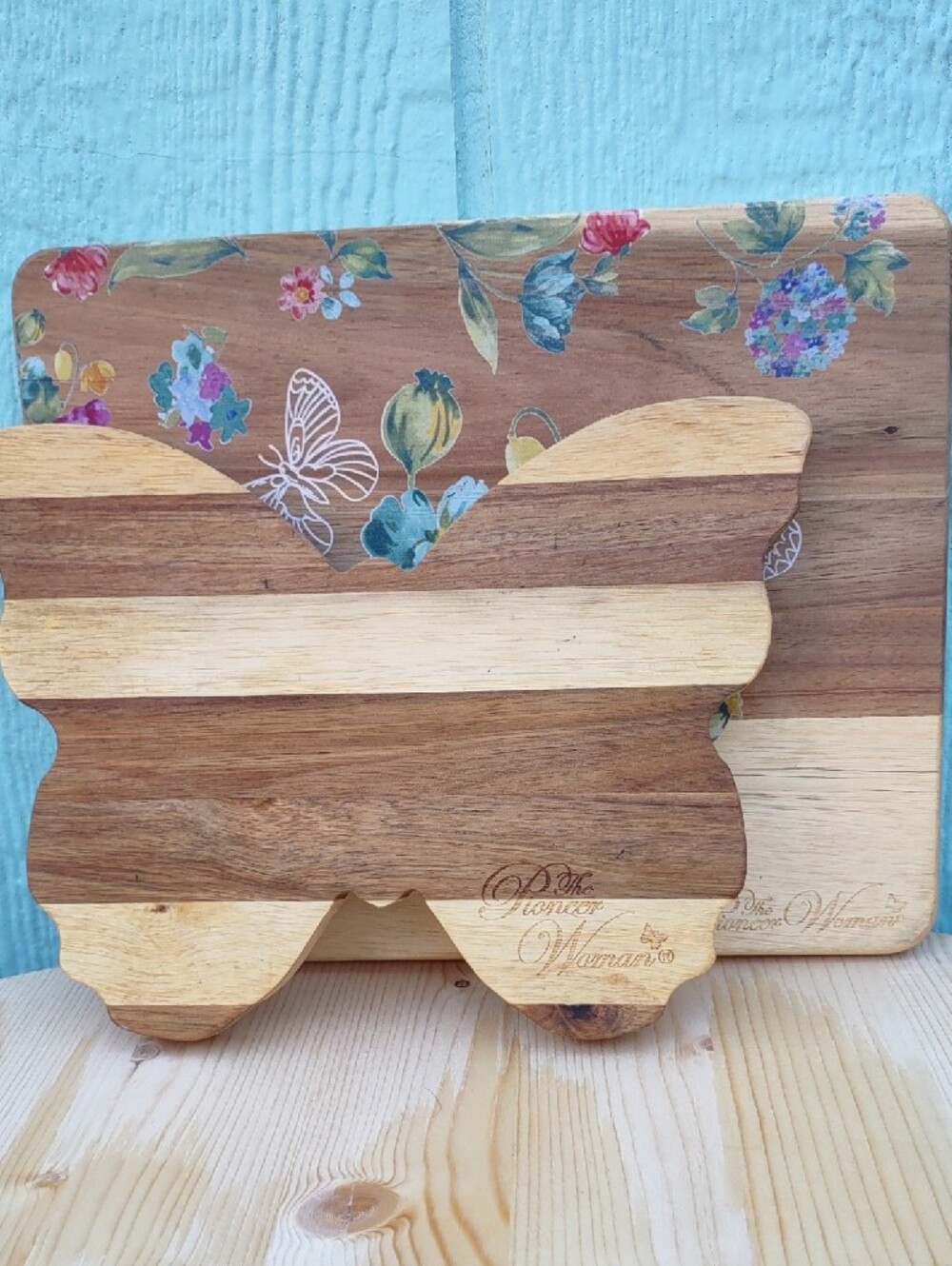 The Pioneer Woman Floral Wooden Cutting Board in Red, Pink, Blue, Green